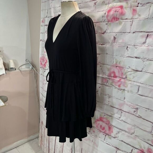 Boden nwt long sleeve black Tiered Mini Jersey Dress size 2 - Picture 5 of 12